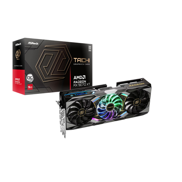ASRock Radeon RX 9070 XT Taichi OC 16GB GDDR6 Graphics Card